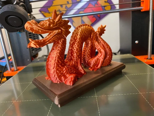 exibição ficar pé dourado chinês dragão arte chinês 3d print model - Mito3D