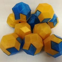 dissection rhombic triacontahedron golden ratio game 3d print model - Mito3D