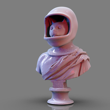distopic cat bust sculture museum astronaut 3d print model - Mito3D