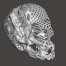kafatası parametrik bozuk sanat kemikler cosplay korku 3d print model - Mito3D