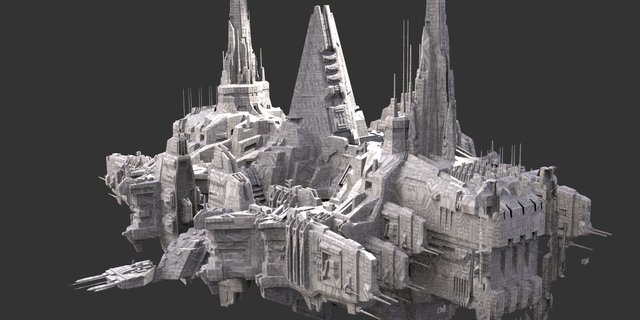 distrito 10 nave nodriza diseño 5 tatooine guerra Galaxias espacio gonk Embarcacion montaña rocas extraterrestre arquitectónico ruina ciencia fi 3d print model - Mito3D