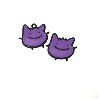 ditto gengar keychain pin pok mon logo brooch colors geek anime 3d print model - Mito3D