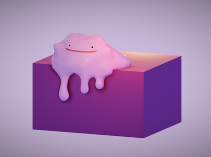 ditto melted pokemon art toy go sculpture 3d print model - Mito3D