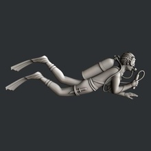 mergulhador a arte vcarve aspire artcam magia ossos impressora 3dmodels 3d print model - Mito3D