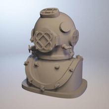 casco da immersione highpoly base art le cuffie la maschera immersioni 3d print model - Mito3D