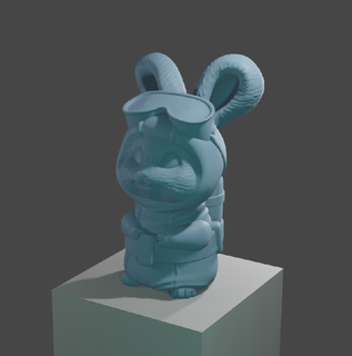 plongée lapin plongeur mascotte animal 3d print model - Mito3D