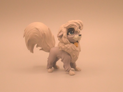 Dixie stl branco poodle desenho animado cão menina roxa fofa colarinho coração 3d print model - Mito3D