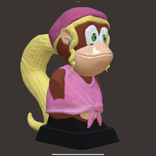 dixie kong bust game monkey dk video nes snes diddy 3d print model - Mito3D