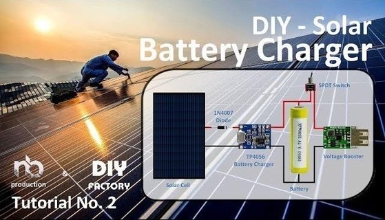 DIY solaire batterie chargeur 18650 outils fabricants 3d print model - Mito3D