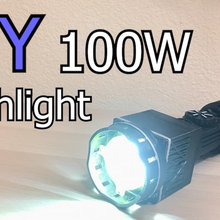 diy 100w flashlight tool 3d printing led light heatsink electronics chip battery 3d print model - Mito3D