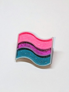 diy bisexual pride pin bi flag free 3d print model - Mito3D
