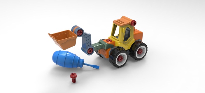 DIY Bagger montieren Spielzeug stl 3d drucken 3d print model - Mito3D