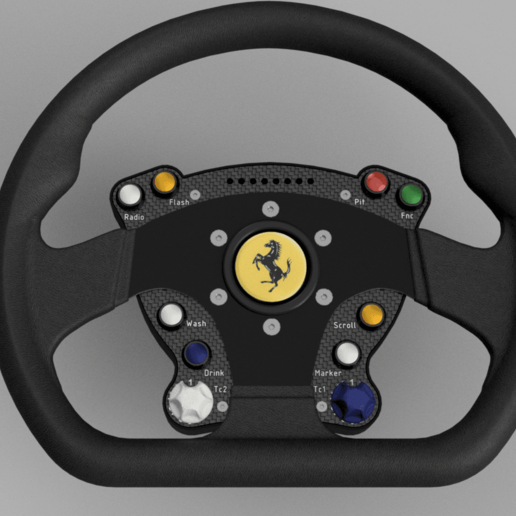 diy ferrari 488 challenge steering wheel game fanatec thrustamaster logitech osw simracing 3D print model - Mito3D