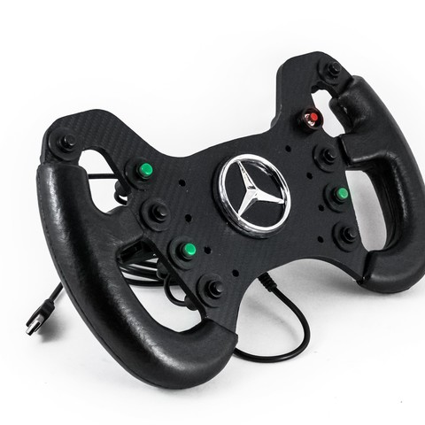 diy fully 3d printed 300mm amg gt3 steering wheel replica game button box racing simulation sim 3D print model - Mito3D