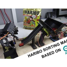 diy haribo sorting machine arduino gadget robot mechatronics overengineered robotics shitty sorter 3d print model - Mito3D