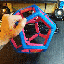 DIY Feststoffe Dodekaeder Geometrie bauen Spielzeug niedrig poly lehrreich Mathe Mathematik 3d print model - Mito3D