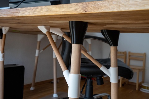 Fai tavolo compagno fatti in casa In piedi telaio piede modulare design facile assemblaggio costruzione legna irrigidimenti spina creatività innovazione personalizzato gambe 3d print model - Mito3D