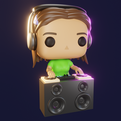 dj funko popular mujer juego personaje modelado juegos arte juguete juguetes diseno digital 3d 3d print model - Mito3D