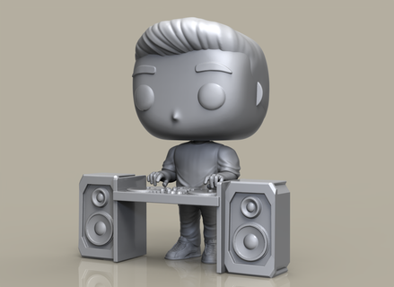 dj homme funko pop version musique stl modèle 3d 3d print model - Mito3D