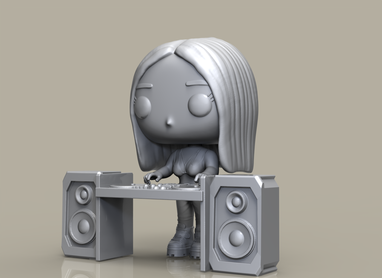 dj mulher funko pop versão música stl modelo 3d 3D print model - Mito3D