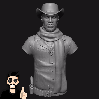django unchained - 3d print movie digital printing character modeling toys collectibles portraits bust portrait livre 3d print model - Mito3D