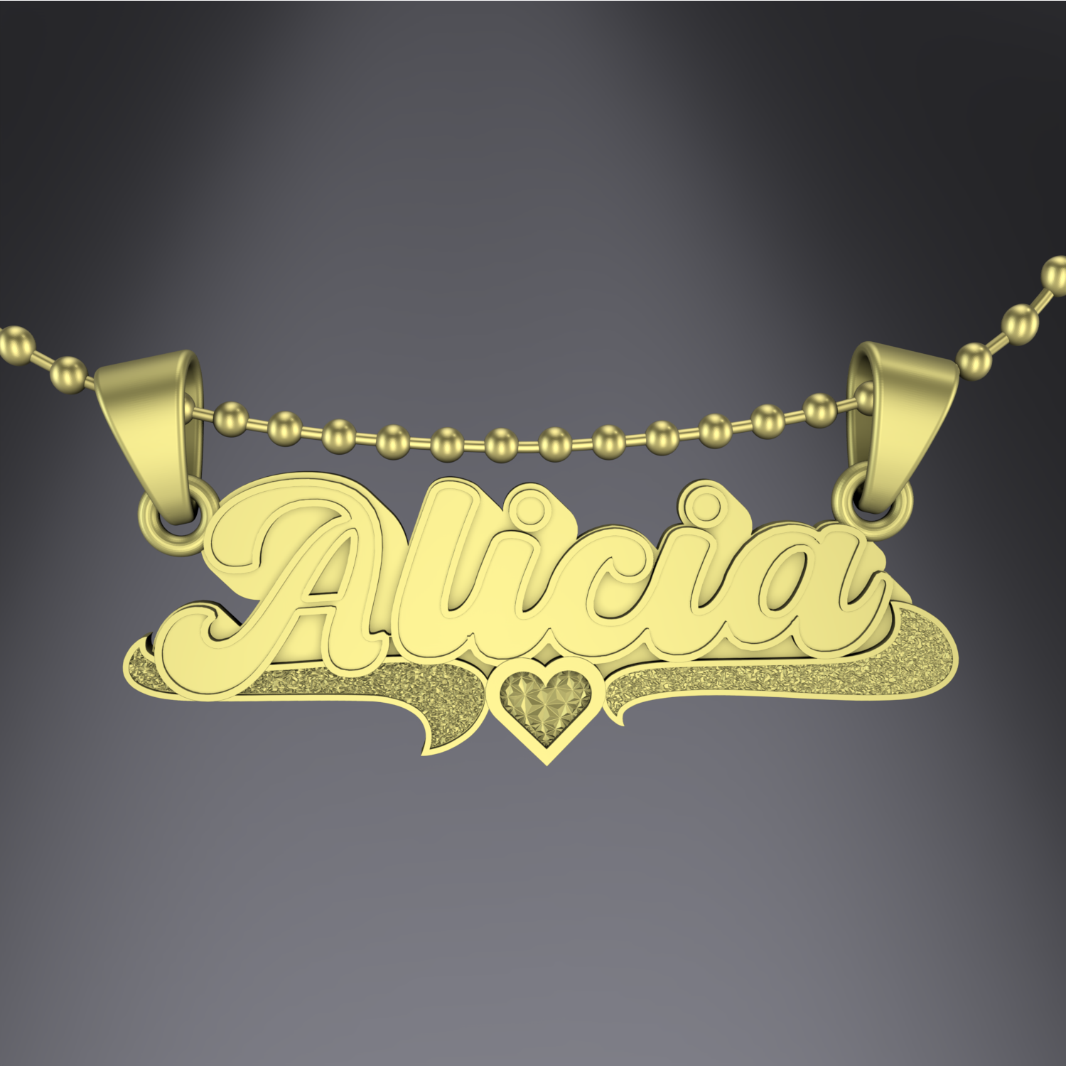 dje name alicia charms pendant 3D print model - Mito3D