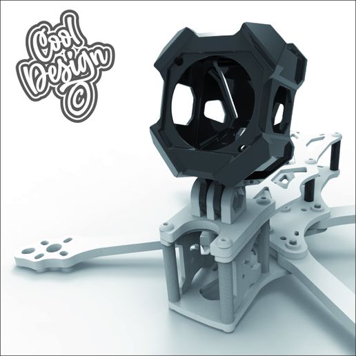 dji Aktion 2 fpv Fall Mantel gopro montieren tbs Motor Kanäle Propeller Cinewhoop Freistil 3D print model - Mito3D