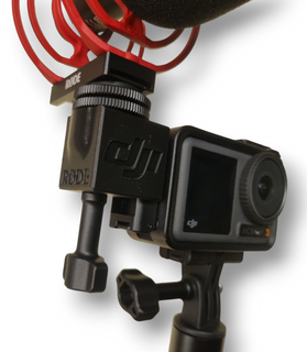 dji osmo azione 3 cavalcò microfono ii titolare supporto telecamera gopro 3d print model - Mito3D