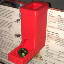 dm gm screen dice tower v2 game dnd tabletop gaming dungeons & dragons poly d20 3d print model - Mito3D