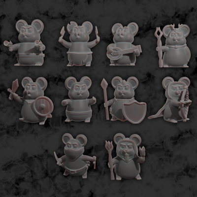dnd hamster oyun masaüstü masa oyunu şirin stilize zindanlar ejderhalar ejderhalar 3d print model - Mito3D