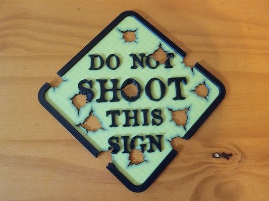 do shoot sign gun street logo wall art wallart 3d print model - Mito3D