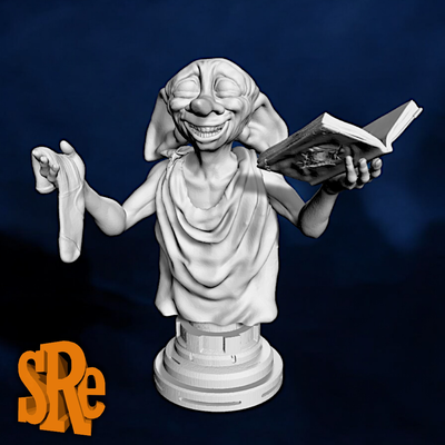 dobby büste harry töpfer kunst albus dumbledore rum hermine alastor launisch fan art voldemort ron weasley snape draco malfoy 3d print model - Mito3D