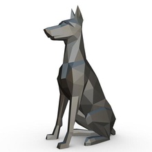 2 doberman rakam oyun köpek origami papercraft çizgi film oyuncak heykel Minyatürler tasarım iç heykelcik dekor hayvan <url> kolye lowpoly takı baskı hediye sanat şekil 3d print model - Mito3D