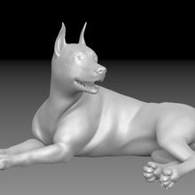 Dobermann-hd-Hündin Kunst Farbe Figur Tier Hund weiblich Dekoration Geschenk 3d print model - Mito3D