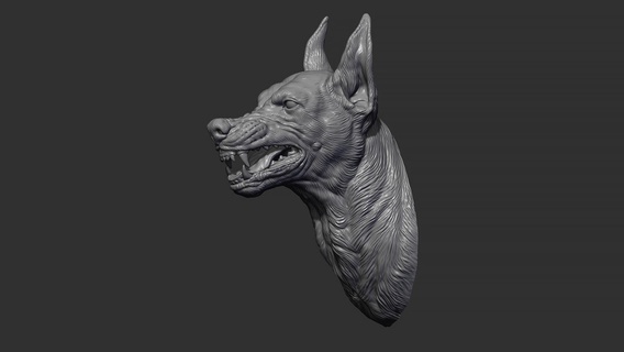 doberman cabeça sorriso fracasso cão animal pitbull miniaturas estatuetas estátua escultura mamífero decoração imprimível arte esculturas 3d print model - Mito3D
