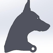 doberman porte clés gadget clé bague chien 3d print model - Mito3D
