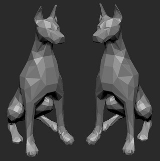 Doberman düşük poli 3d baskı model köpek hayvan heykeller figürinler 3dprint Şirin oyuncak hayvanlar rottweiler minyatürler Pinscher çokgen bulldog Evcil Hayvan 3d print model - Mito3D