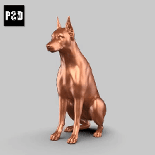 doberman pose 03 arte cão animal brinquedo estatuetas 3d print model - Mito3D