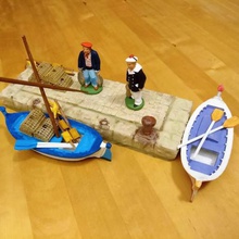 dock santon 7cm jeu décor miniature de modèle figurine provence bateau le quai port 3d print model - Mito3D