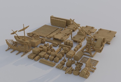 dockyard pack 28 mm tabletop terrain Architecture rpg dnd house medieval supportfree old scatter fisher port structure playable interior modular 28mm 25mm 15mm wargame 3d print model - Mito3D