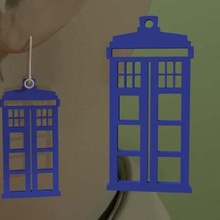 médecin - tardis boucle d'oreille bijoux des boucles d'oreilles drwho mini dr 3dpicks 3d print model - Mito3D