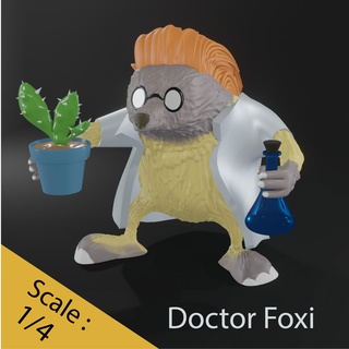 doctor foxi character 3d printing printer filament anycubic ready print 3d print model - Mito3D