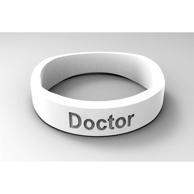 doctor ring female white jewelry 3d printable art piece jewelry design model 3d print model - Mito3D