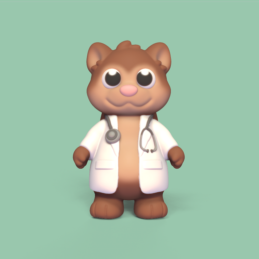 doctor squirrel 3D print model - Mito3D