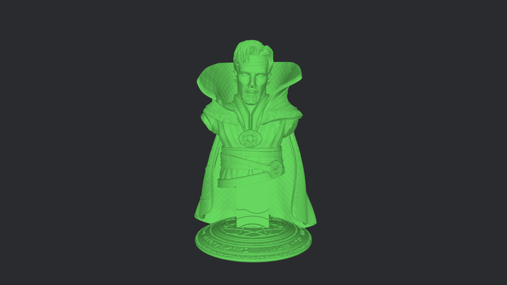 médico extraño busto arte vengador vengadores dormamú heroe infinito guerra personaje ventilador figura maravilla 3d print model - Mito3D