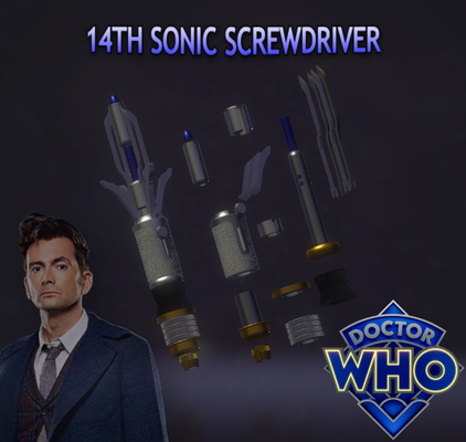 doctor who sonic screwdriver 14th david tennant doctorwho sonicscrewdriver 3d print model - Mito3D