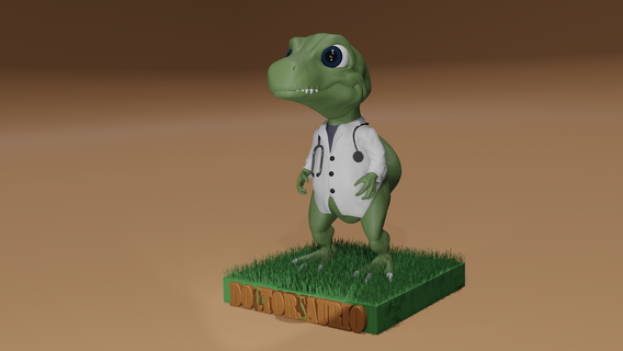 doctorsaurus dinosaur doctor gift offices 3d print model - Mito3D