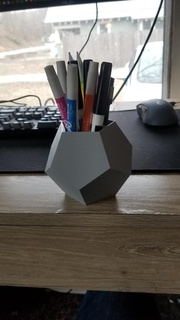 dodecahedron 3d printer printing creality ender 3 desk desktop organizer pencil holder pen 3d print model - Mito3D