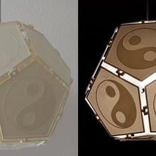 dodecaedro abajur yinyang a casa o tao dao taoísmo ying yang yin padrão hippie geometria lâmpada 3d print model - Mito3D
