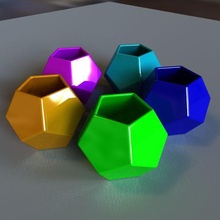 dodecahedron pot flower poly 3d print model - Mito3D